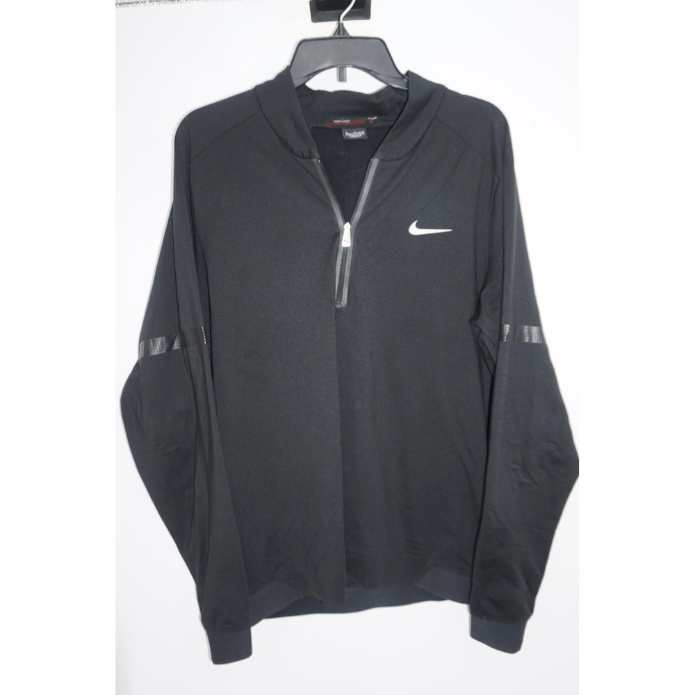Nike Tiger Woods Collection Pullover Mens Medium Black Half Zip Golf Shirt